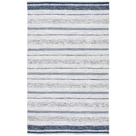Safavieh 4 x 6 ft. Striped Kilim Contemporary Rectangle Hand Woven Rug - Ivory & Navy STK517A-4